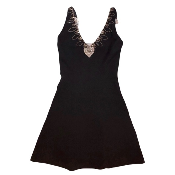 Rare Vintage Christian Dior 1994Numbered Bejeweled Mini Cocktail Dress Size 2